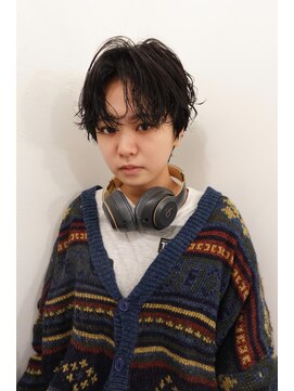 レコ 渋谷(LECO) 黒髪パーマニュアンスパーママッシュカットスパイラルパーマ