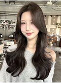 着物ヘアモテ髪色気レイヤーカット暗めカラー