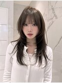 ハッシュカット/透明感ブラウン