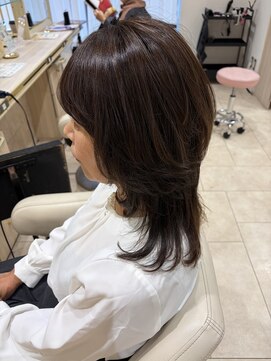 アッシュ 仙川店(Ash) 40代50代60代大人ミディアム白髪ぼかし脱白髪染めハイライト