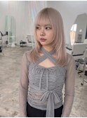 レイヤーカット×ブロンドヘア/韓国レイヤー/ブリーチカラー