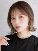 大人可愛い20代30代40代黒髪前下がりショートボブ丸みショート◎