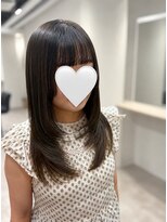 アンブル リュクス 池袋(amble luxe) 艶感オリーブカラー大人可愛いレイヤー