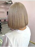 ダブルカラーブルーベージュカラーケアブリーチハイトーンカラー