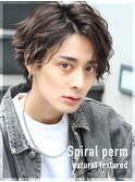 20代30代メンズスパイラルパーマワイルドオシャレ感アッシュ