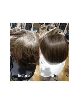 髪や頭皮に優しい薬剤を使用するから継続できる◎白髪染めでも髪色を褒められるカラーができる！