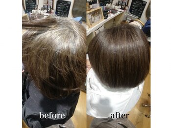 しもやま美容室の写真/髪や頭皮に優しい薬剤を使用するから継続できる◎白髪染めでも髪色を褒められるカラーができる!