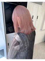 ペレ 栄店(PELE)&nbsp;デザインカラー/レイヤーカット/ピンクベージュ/ミルクティー