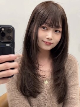 サイン 表参道(SIGN) 韓国ヘアーハッシュカットレイヤーカットグレージュブリーチ無し