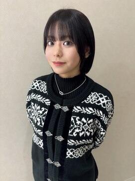 ミリ 奈良店(mm) ショートボブ/近鉄奈良/ブルーブラック/奈良/暗髪/顔周り/前髪