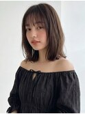 波巻きミディボブ20代30代40代◎前髪あり小顔ロブ赤羽