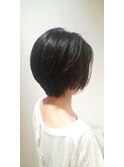 レザーでカットしたショート