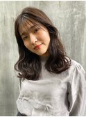 ラフニュアンスカール/顔周り流れるようなレイヤー