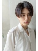 メンズビジネスツーブロックアップバング束感ショートマッシュ