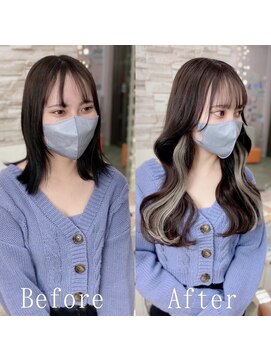 あるじゃんすー 岡山店 ホワイトベージュスタイル#シールエクステ#イヤリングカラー