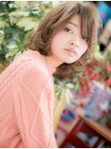 斜めバングｘローライト☆くせ毛風ボブディa志木20代30代40代