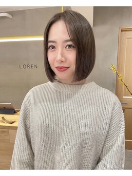 ローレン(LOREN) 【LOREN】ミルクティーベージュぷつっとボブケアブリーチ 梅田