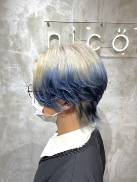 ニコア 千葉(nicoa) ホワイトカラー/サファイアブルー/ウルフヘア[千葉/千葉駅]