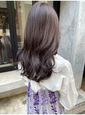 【松本咲花】冬カラーラベンダーグレージュ韓国風暗髪就活カラー
