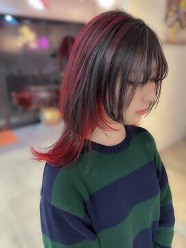 ボックスミコ(Box mico.) ブラック×レッド☆セクションデザイン☆