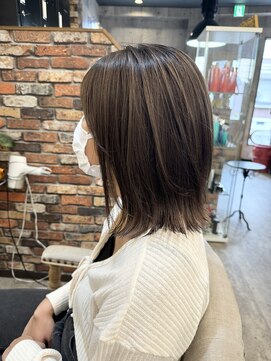 ルーナヘアー(LUNA hair) 『京都 山科 ルーナヘアー』肩下ボブ くびれ インナーカラー