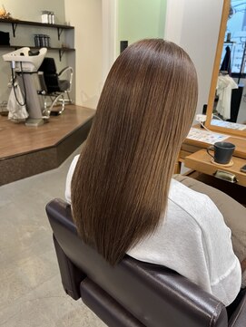 アンクル(ancre) 艶髪ストレート×ロング×グレージュ×髪質改善【広島】【横川】