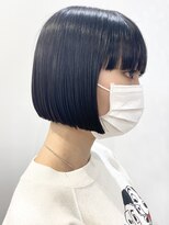 モリオフロムロンドン 松戸店(Morio from London) 【モリオ松戸 石山】黒髪スクエアボブワイドバング切りっぱなし