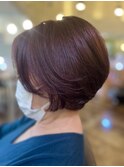チェリーブラウンのショートボブ