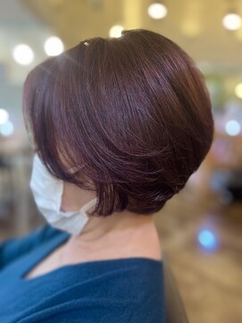 ヴァンファミリー アピタ福井飯塚店(Vanfamily) チェリーブラウンのショートボブ