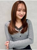 韓国顔まわり/レイヤーロング/韓国ヘア/小顔カット