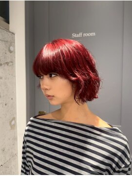 アース 高円寺店(HAIR & MAKE EARTH) レッド×ボブ〔@x__xrn03 〕
