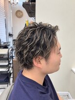 エニーハウ 川口駅東口(Hair & Make anyhow) メンズハイライト×無造作ウェーブパーマ