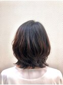 大人かわいい/無造作パーマ/外ハネ/ミディアム/20代30代/小顔/