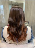 オレンジブラウン&インナーカラーオレンジ☆