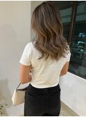大人中明度バレイヤージュ_ナチュラルベージュブラウン_