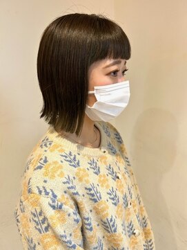 ルシュカイチマルニ(Rasca102) Rasca◇ぱつっとボブ×オリーブベージュ