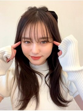 ラル 立川(lar) 栗色アッシュやわセミディ_グレージュカラーココアベージュ