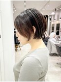 20代30代40代大人美人丸み小顔ショートボブ白髪ぼかしハイライト
