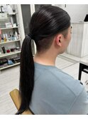 メンズツーブロックポニーテール
