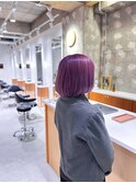 ボブ　ダブルカラー　ラベンダー　髪質改善