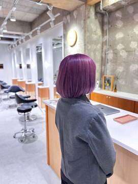 ワッカ(wacca) ボブ　ダブルカラー　ラベンダー　髪質改善