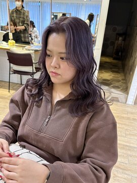 テトラ バイ ネオリーブ 横浜西口店(tetra by neolive) ブルーラベンダー　ケアブリーチ2回　　切りっぱなし横浜★