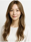 透け感ロングレイヤー × アッシュベージュ