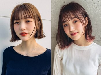 レリーアンテ 大阪梅田(Rely ante)の写真/赤みを抑えた色素薄めのデザインカラーで,柔らかく垢抜けた印象に[梅田/西梅田駅/髪質改善/顔周り/学割U24]