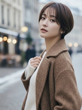 ヘアーメイクパウダー 天王寺寺田町店(Hair make powder) 大人可愛い20代30代40代50代ウルフレイヤーボブ丸みショートボブ