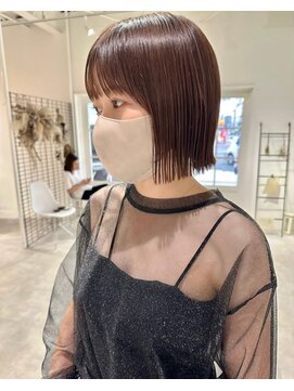 別府ショートボブ顔まわりレイヤーカット髪質改善カラー30代