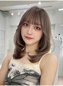 h404 ミルクティー、ブリーチなしダブルカラー、レイヤー
