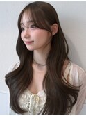 シースルー2wayバング耳掛けフェイスレイヤーロングt