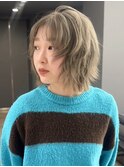 レイヤーボブ/ブリーチありカラー/オリーブベージュ