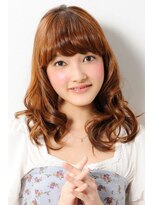 ヘアーサロン ラフリジー(Loufreasy)&nbsp;重めバングのフェミニンウェーブスタイル